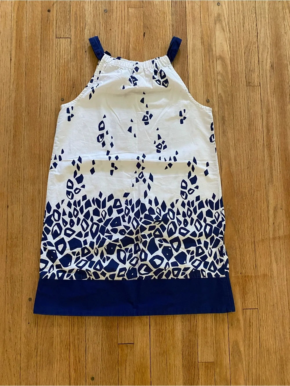 Navy and White Patterned Shift Dress Gymboree Girl 10 Sleeveless